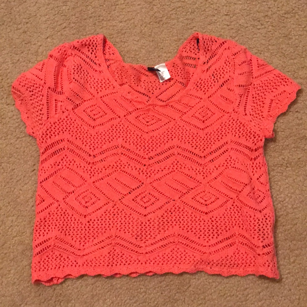 H&M Davido Coral Crop Top